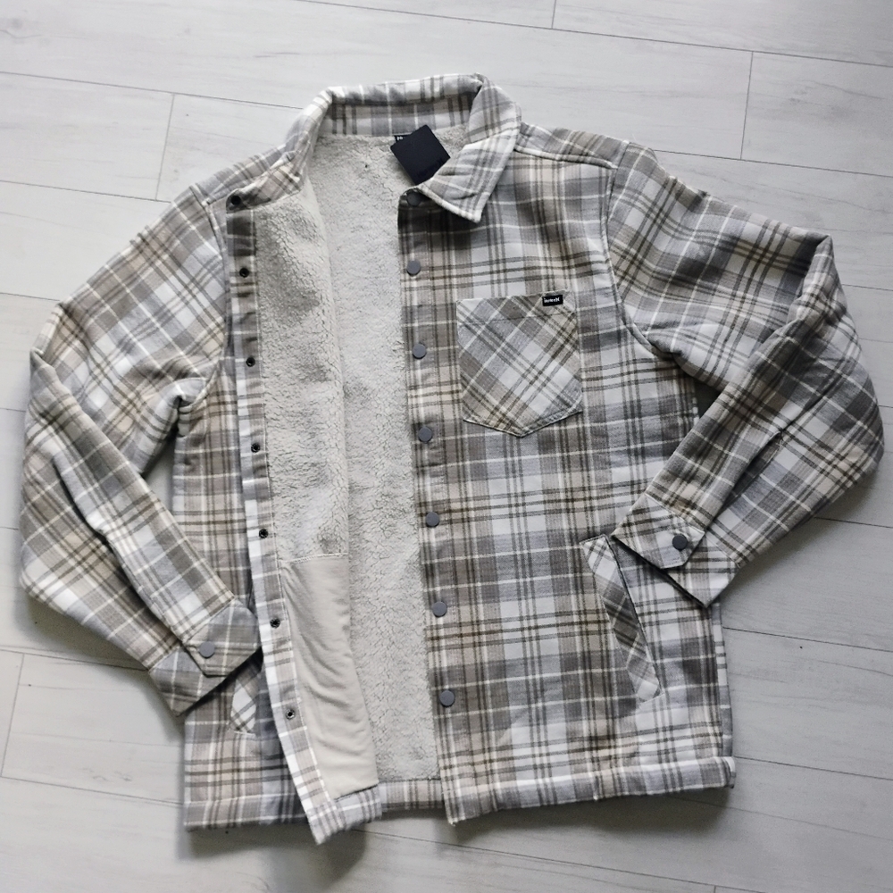HURLEY NEW Kody Plaid Flannel Sherpa Lined Shacket